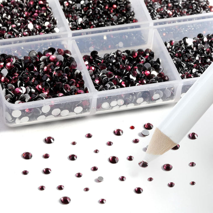 Beadsland 7200pcs Strasssteine für nägel,burgundy Strasssteine set für gesicht strasssteine zum bast