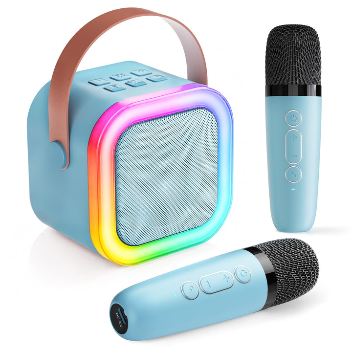 Karaoke Maschine für Kinder,Mini Karaoke Maschine mit 2 kabellosen Mikrofonen,Geburtstagsgeschenk fü