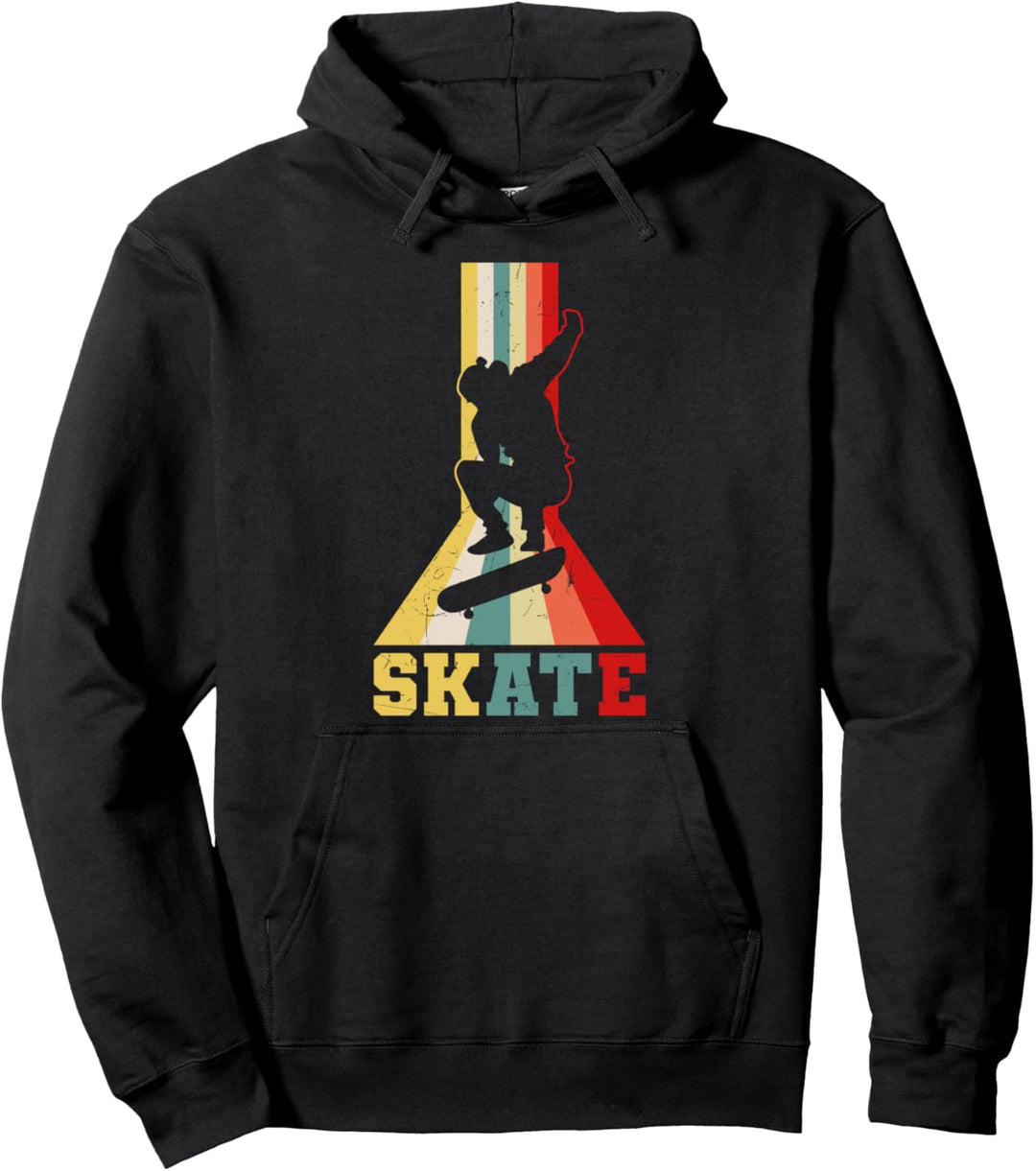 Skater Skateboard Stunt Retro Skater Geschenk Jungen Kinder Pullover Hoodie