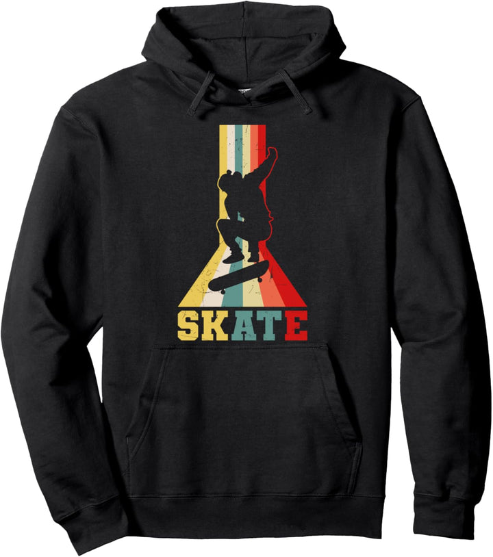 Skater Skateboard Stunt Retro Skater Geschenk Jungen Kinder Pullover Hoodie