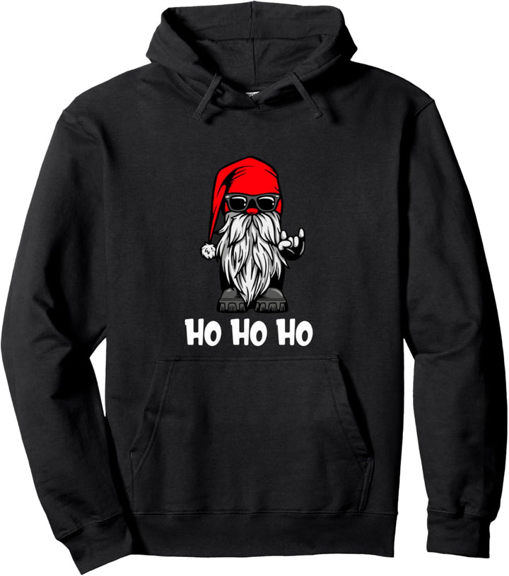Ho Ho Ho Xmas Weihnachtsmotiv Cooler Weihnachtsmann Kostüm Pullover Hoodie