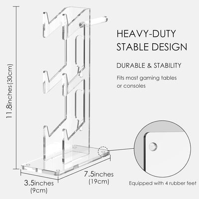 Linkidea Universal 3-Tier-Controller-Ständer und Headset-Ständer, Controller-Zubehör mit Kristallstr