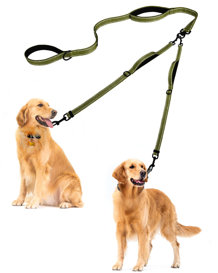 PetBonus Hundeleine Doppelleine für 2 Hunde, Keine Verwicklung Leine für 2 Hunde Gross, Verstellbar
