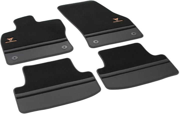 Seat 576863011BLOE Textil Fussmatten Cupra Stoffmatten 4X Premium Matten Schwarz/Kupfer