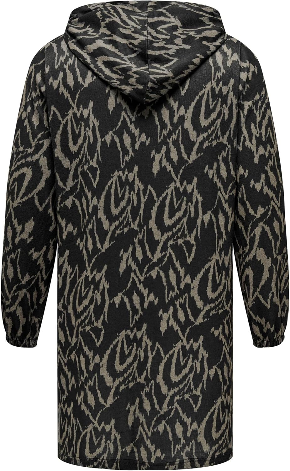 ONLY Carmakoma Damen Caralba Ls Hood Knee Dress JRS Kleid XL Grosse Grössen Black/Aop:graphic Humus,