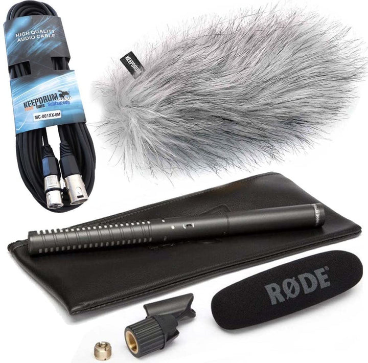 Rode NTG-2 Richtmikrofon NTG2 Mikrofon + keepdrum Fell-Windschutz WS-WH + Mikrofonkabel XLR 6m