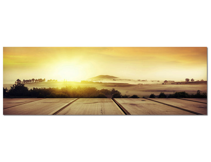 Paul Sinus Art Panoramabild auf Leinwand und Keilrahmen 120x40cm Neuseeland Sommer Landschaft Holzst