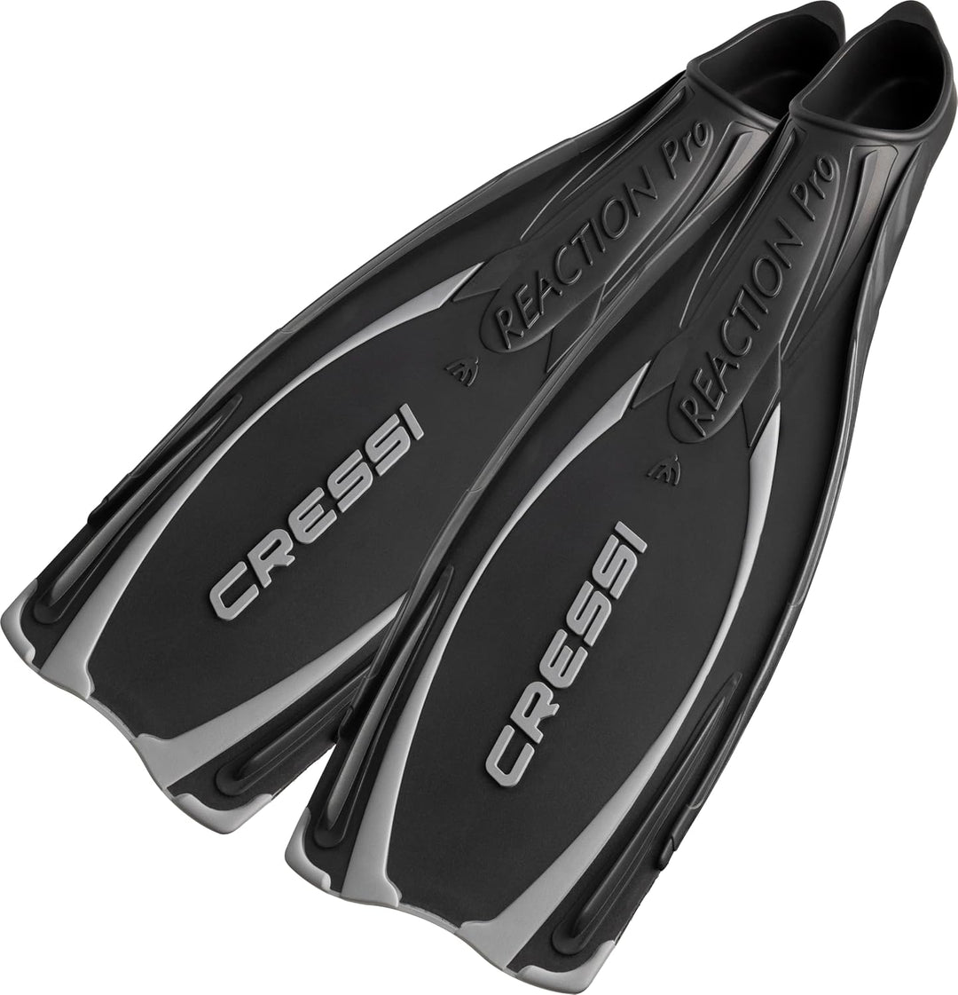 Cressi Reaction Pro Fins - Flossen zum Tauchen, Freitauchen und Schnorcheln, Adult Unisex 44/45 Schw