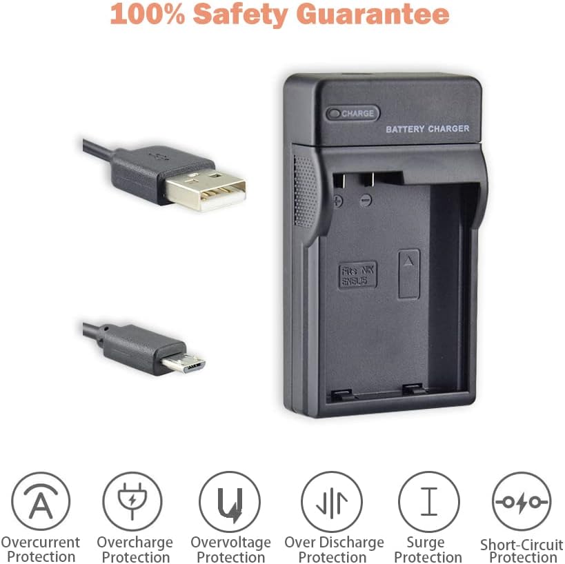 DSTE EN-EL15 Li-Ionen Batterie (2-Pack) und Micro USB Ladegerät Anzug Kompatibel für Nikon D500 D600