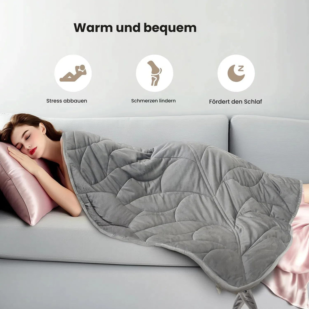 Gewichtsdecke 3,2 kg für Erwachsene - Tiefschlaf und bessere Erholung - Kuscheldecke aus Kristallsam