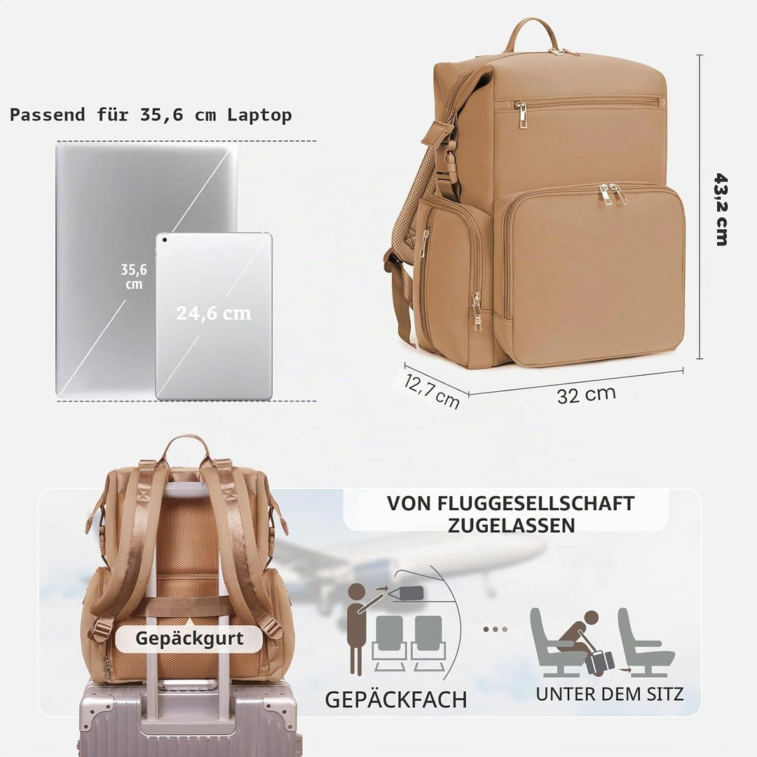 CEI-CEI Neopren Wickelrucksack Grosse Wickeltasche für Neugeborene, wasserdichter Reise-Rucksack für