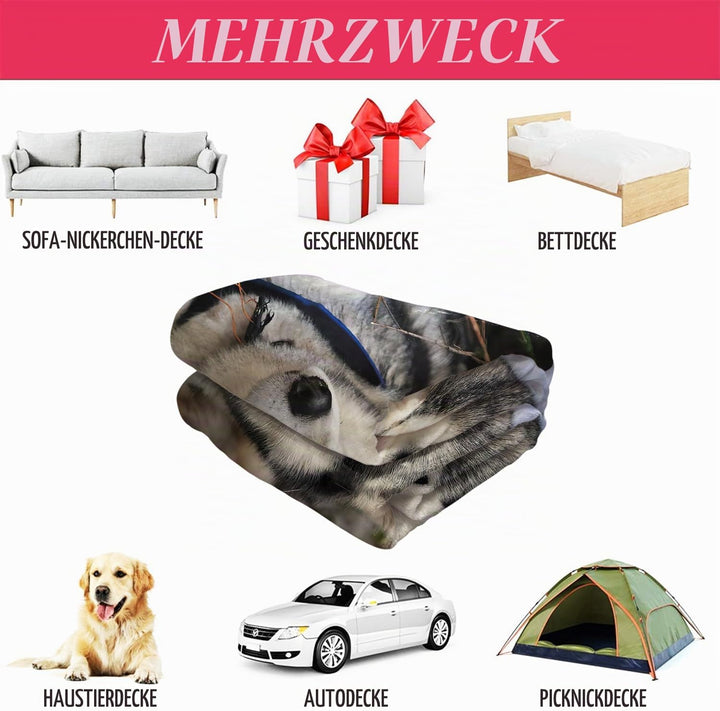 YISUMEI Decke 100x150 cm Kuscheldecken Sanft Flanell Weich Fleecedecke Bettüberwurf Sibirischer Husk