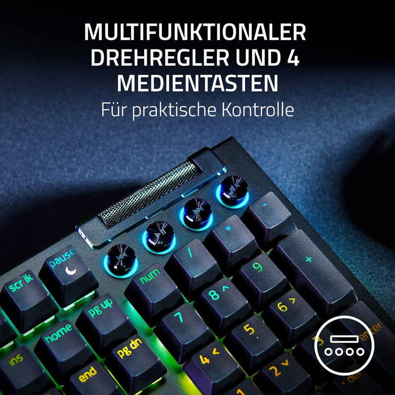 Razer BlackWidow V4 (Green Switch) - Mechanische Gaming-Tastatur mit Razer Chroma RGB (Mechanische R