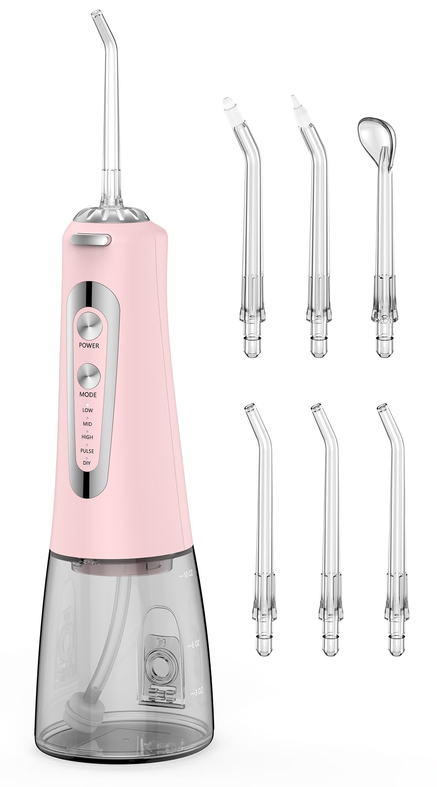 Munddusche Kabellos,Elektrische Zahnreiniger 5 Modi&300ML, Munddusche Testsieger mit 6 Jet-Tipps, Tr