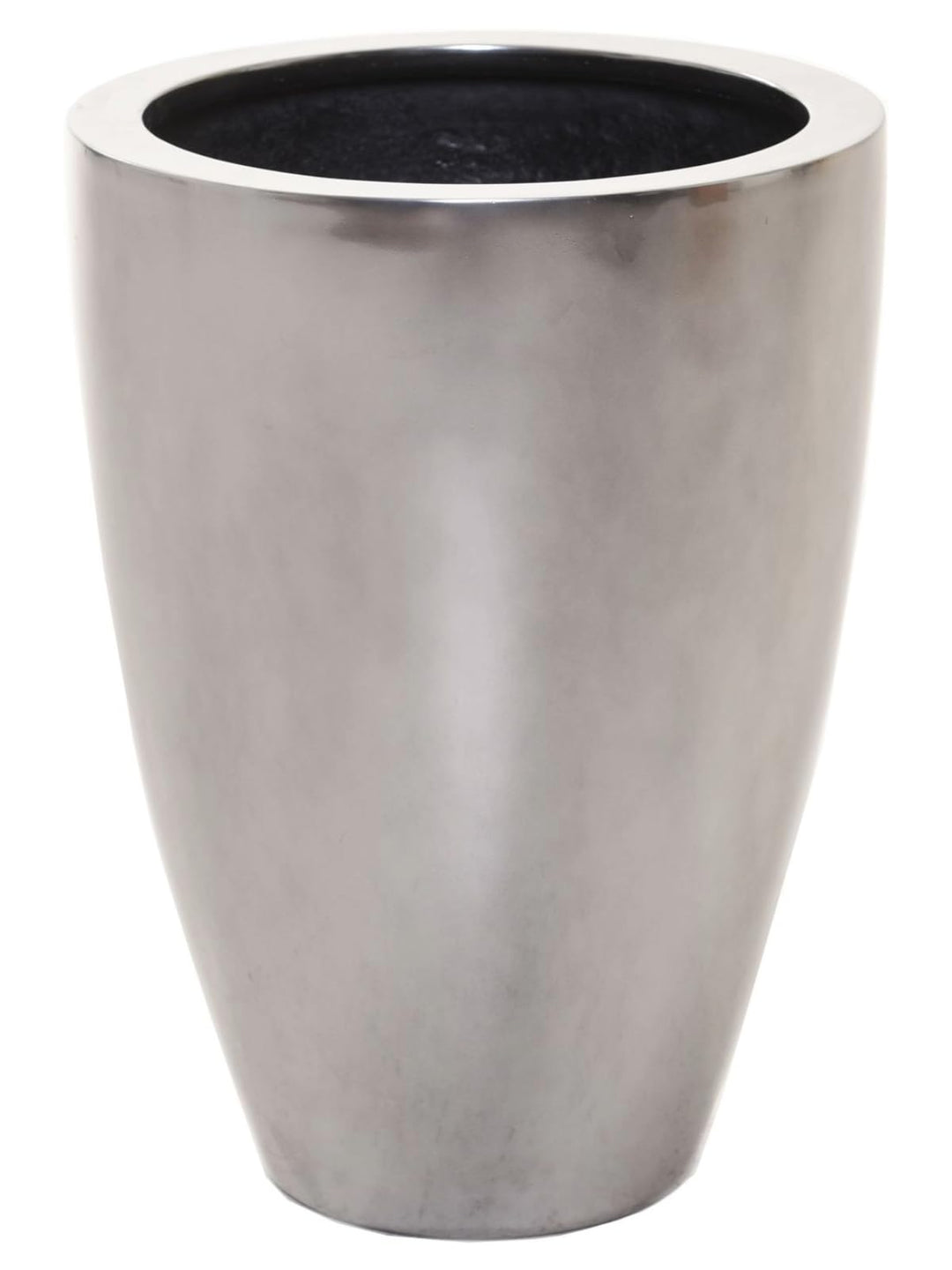 VIVANNO Pflanzkübel Pflanzgefäss Blumenkübel Fiberglas Silber Metallic OPALA (55x40), Silber Metalli