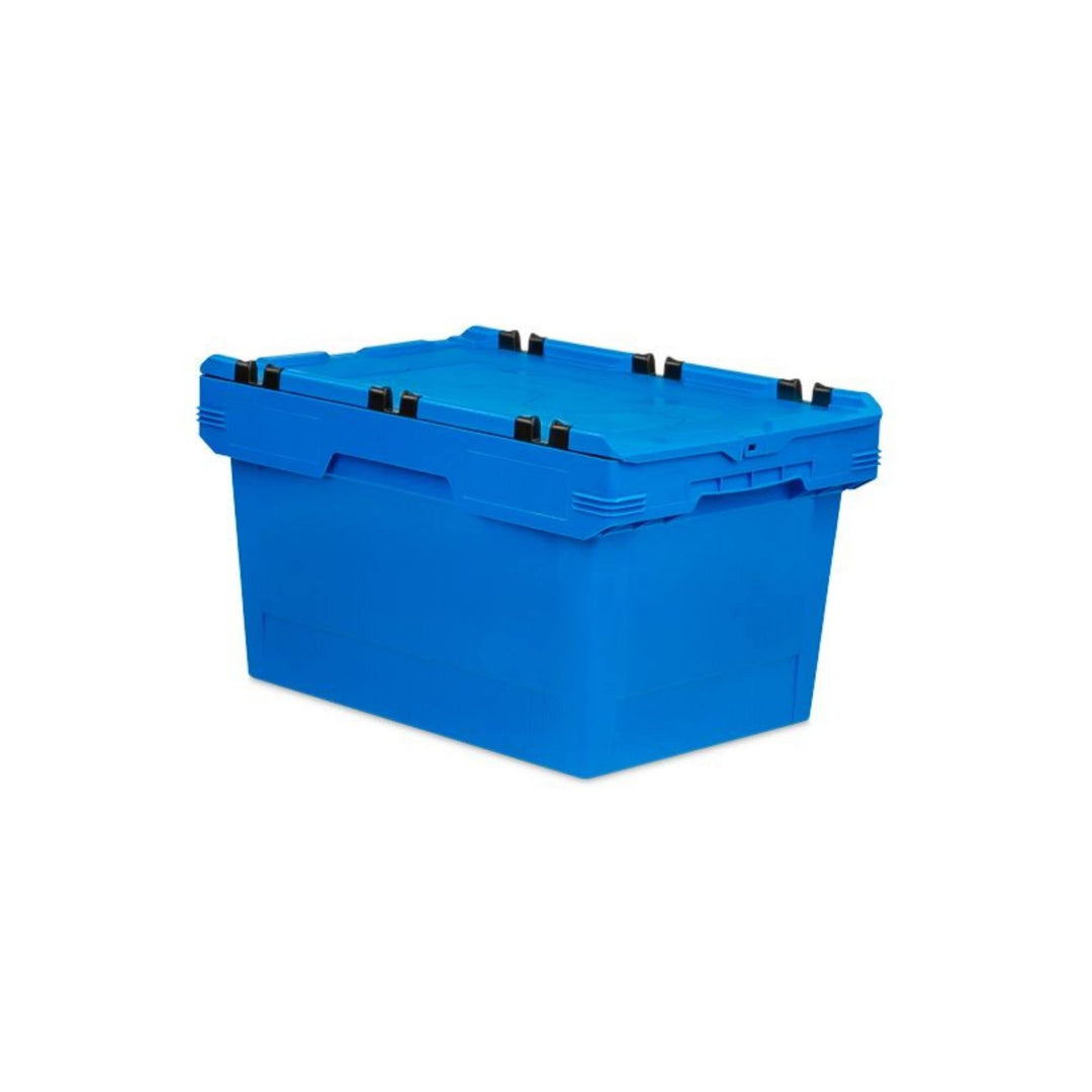 PROREGAL Conical Mehrweg-Stapelbehälter mit Krokodildeckel Blau | HxBxT 34,9x41x61cm | 58 Liter | La