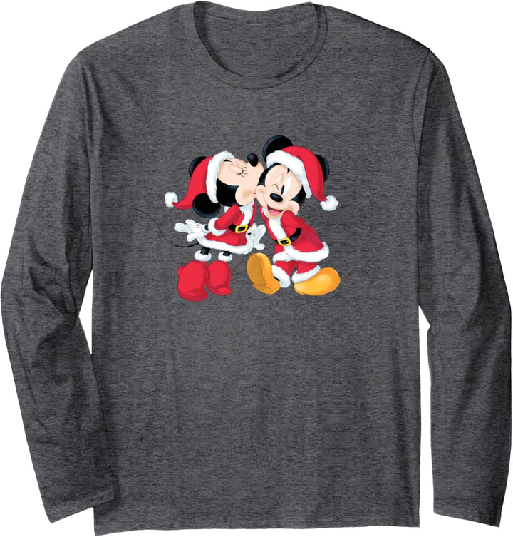 Disney Santa Mickey and Minnie Mouse Holiday Langarmshirt