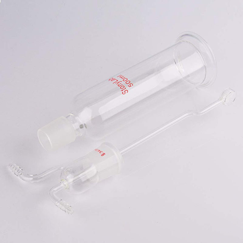 stonylab Gaswaschflasche, Borosilikatglas 34/34 Stopper Gas Bubbler Gaswaschflasche mit Frittenschei