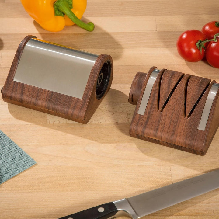 FISHTEC Elektrische Messerschleifmaschine - Schärfen + Polieren in 2 Etappen - Metall oder Keramik -