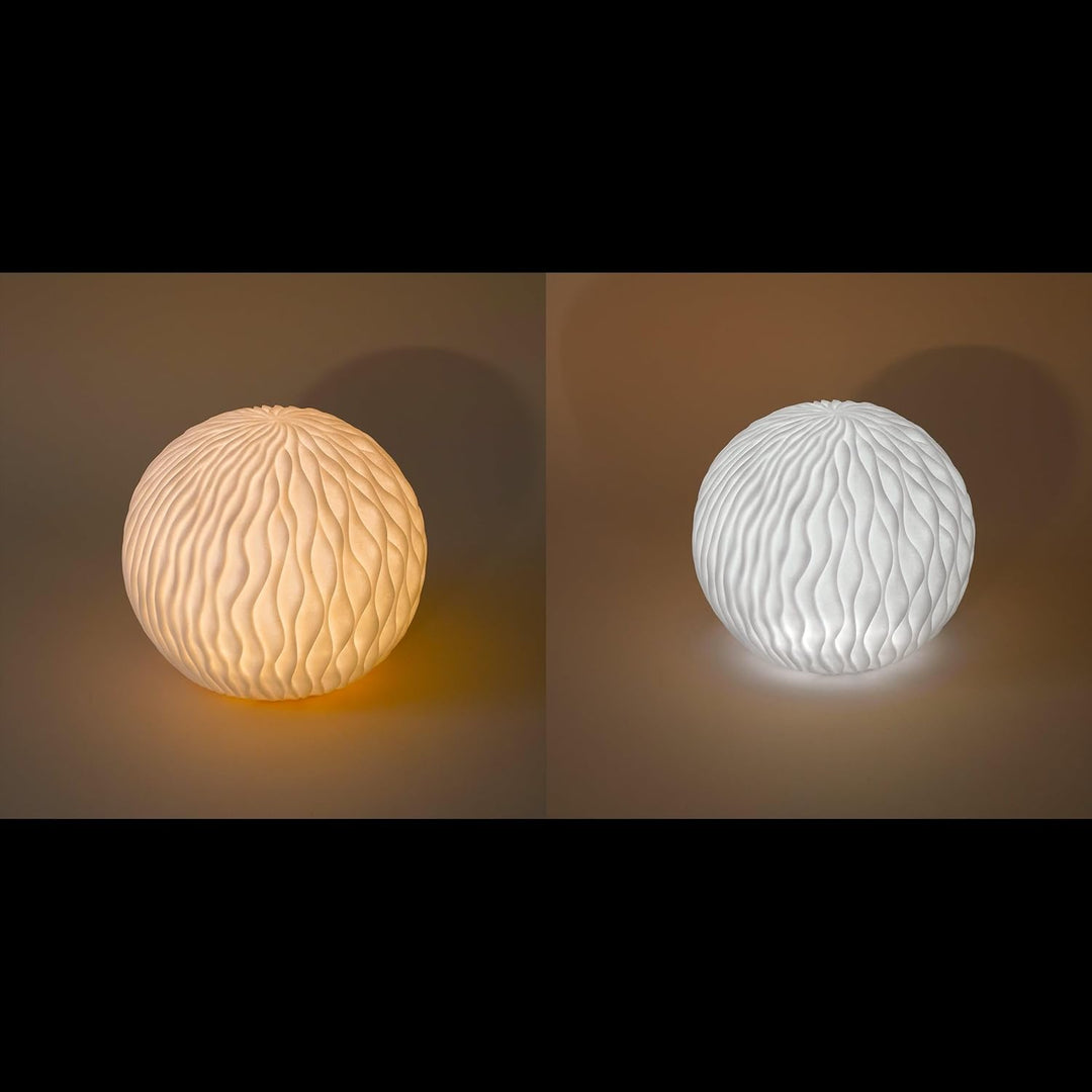 Beleuchtete Solarkugel WaveBall in Sandstein Optik - Durchmesser 25 cm - Lichtfarbe warmweiss und ka
