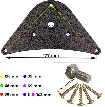 Stahlia 4 x Tischfuss Ø60 mm SCHWARZ MATT Tischbeine Möbelfuss |Höhe 560 mm|höhenverstellbar + 30 mm