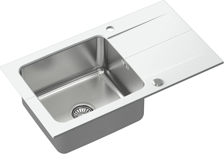 QUADRON | EDWARD Granitspüle mit einem Becken | Spülbeckenstöpsel und Abfluss im Lieferumfang enthal