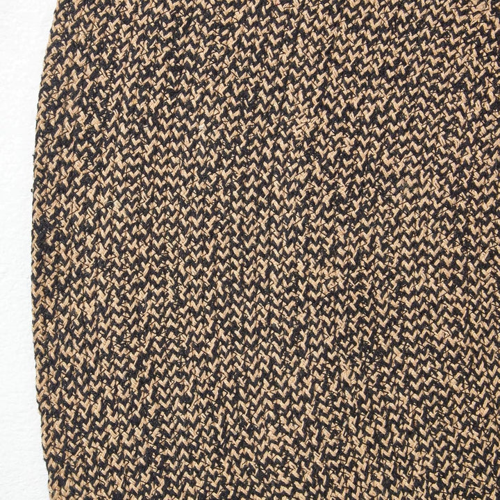 Homescapes runder Teppich, handgeflochtener Baumwollteppich 120 cm im Vintage-Stil, beige und schwar