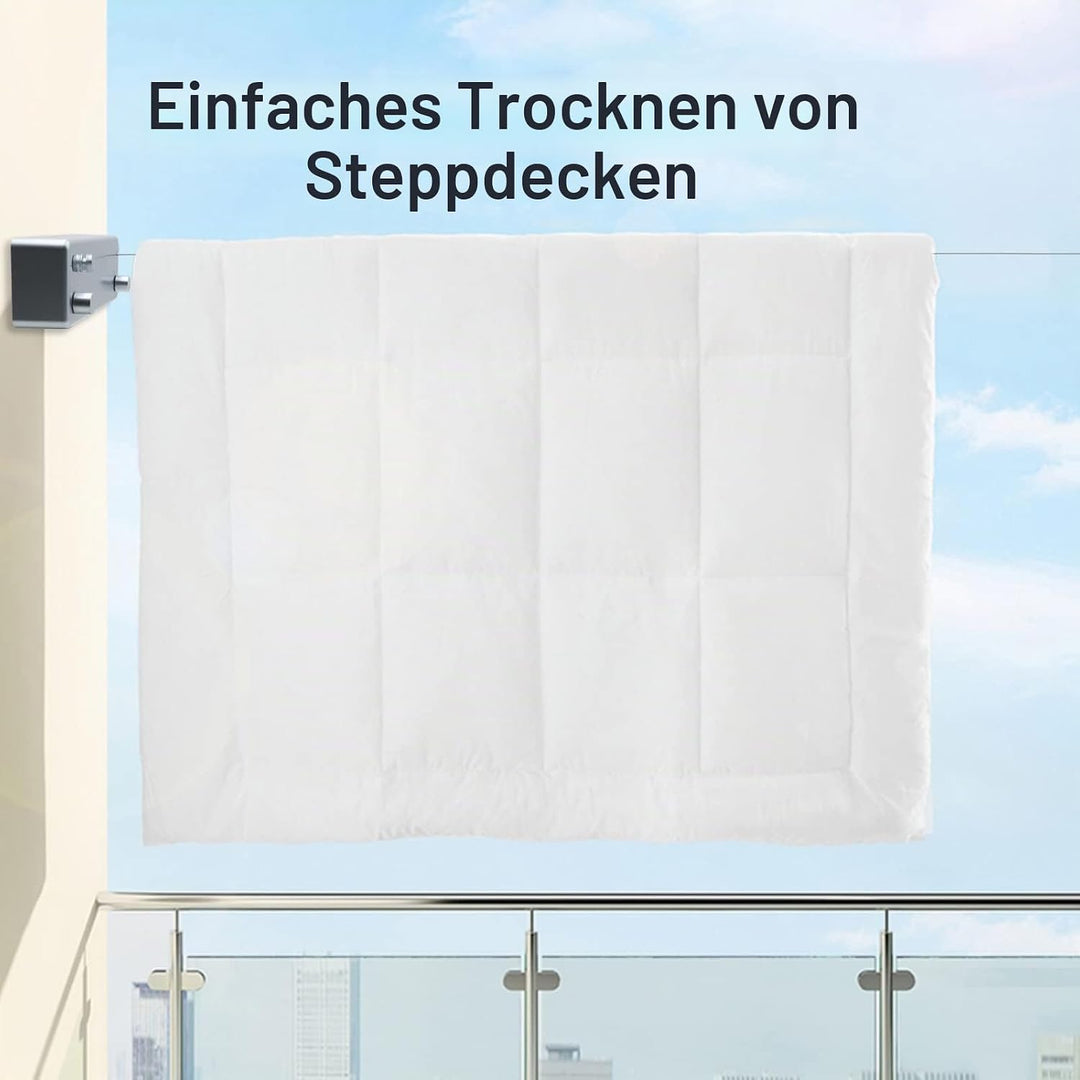 MUALROUS Doppelseil Einziehbare Wäscheleine Ausziehbare Waschleine Einstellbare wasserdichte Einzieh