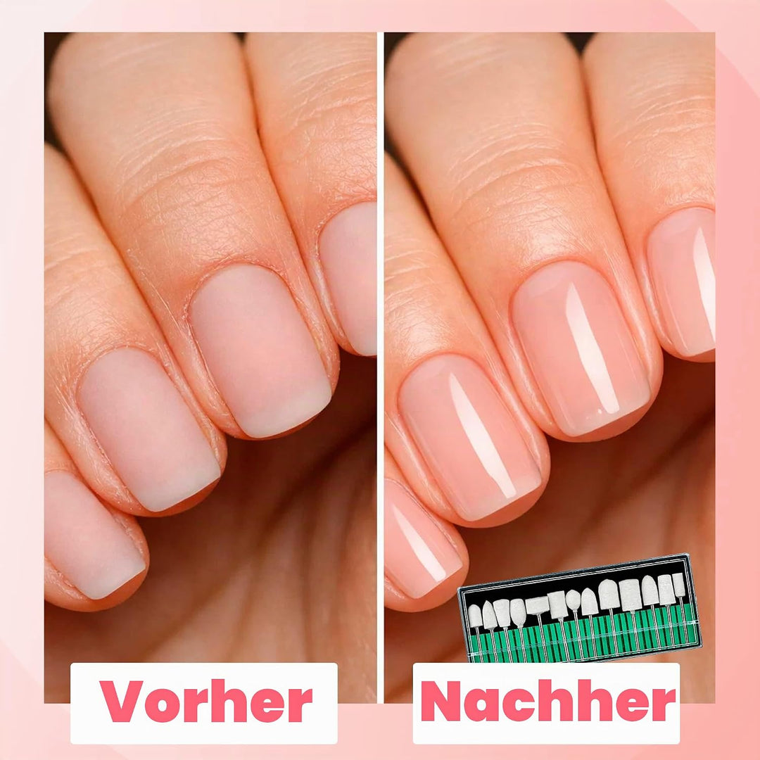 12 Teilig Filzpolierer Set Ersatzaufsätze | Schleifkörperset für Maniküre Pediküre Nagelpflege | Nag