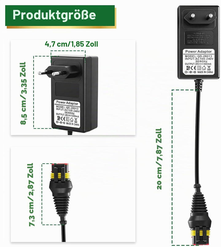 28 V 1,3A Adapter Rasenmäher Netzteil, Kompatibel mit Husqvarna Automower 105, 310, 315, 315X Mährob