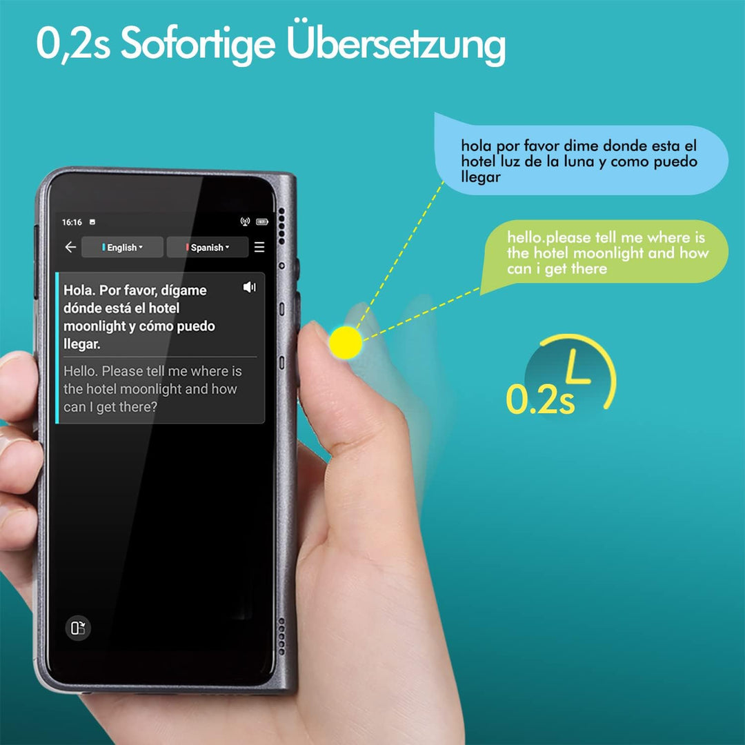 Timekettle Fluentalk T1 Übersetzungsgerät, Foto Übersetzer und Unterstützung für 40 Sprachen, Sprach
