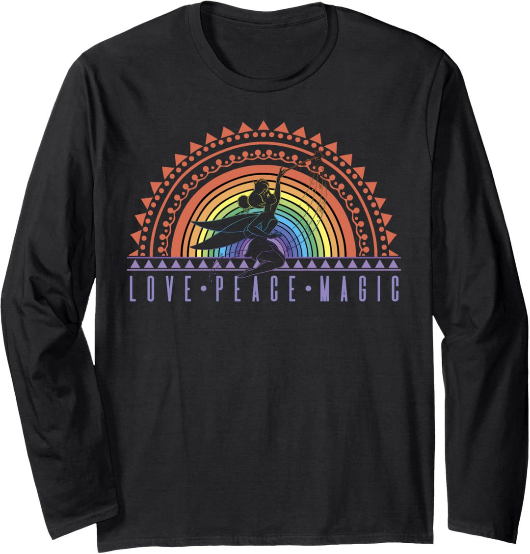 Disney Peter Pan Pride Love Peace Magic Rainbow Tinker Bell Langarmshirt