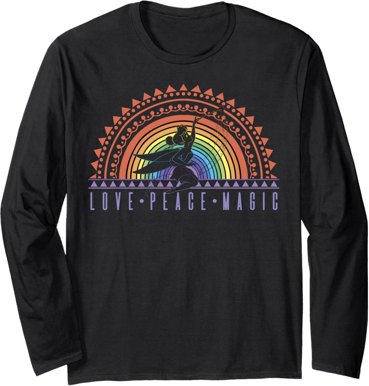 Disney Peter Pan Pride Love Peace Magic Rainbow Tinker Bell Langarmshirt