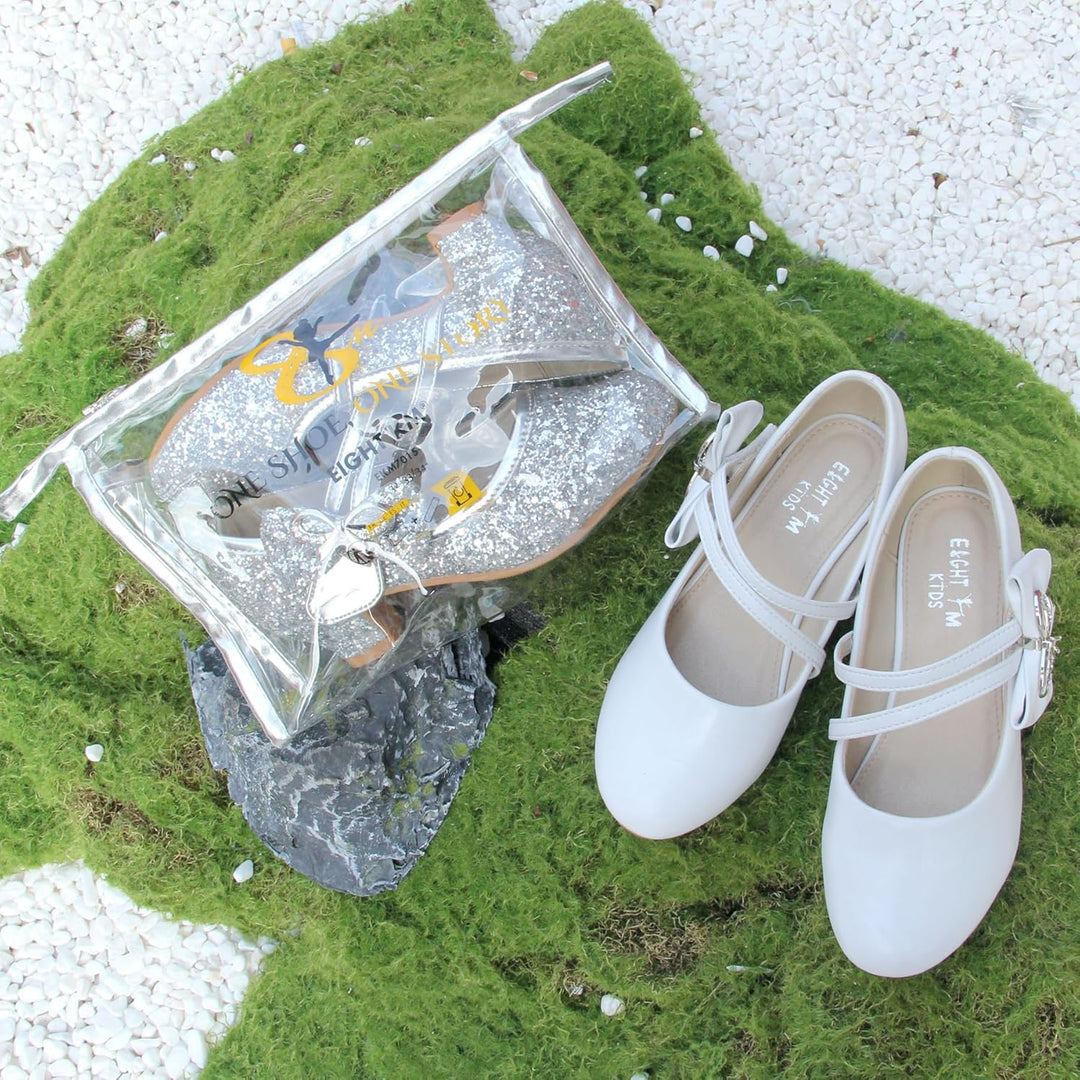 EIGHT KM EKM7018 Mädchen High Heel Kleid Schuhe Mary Jane Prinzessin Hochzeit Pumps Schuhe Glänzend