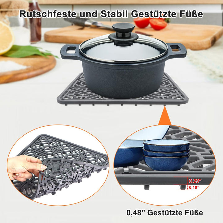 Silikon Spülbeckenmatte, 2 PCS Spülbeckeneinlage zuschneidbar 30 x 30cm, Spülbeckenschutz Zusammenkl