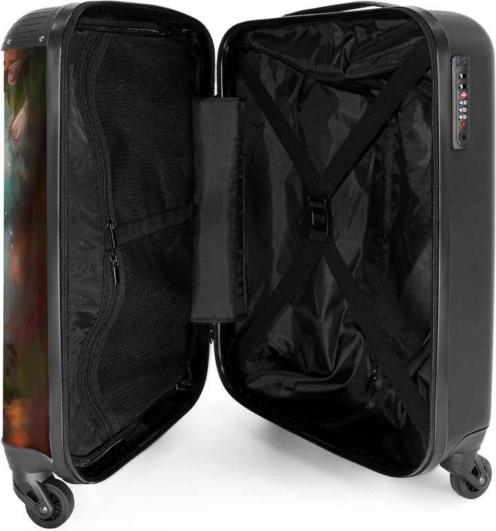 NoBoringSuitcases.com® Koffer Handgepäck Trolley Rollkoffer Kleine Reisekoffer mit 4 Rollen - Pferd