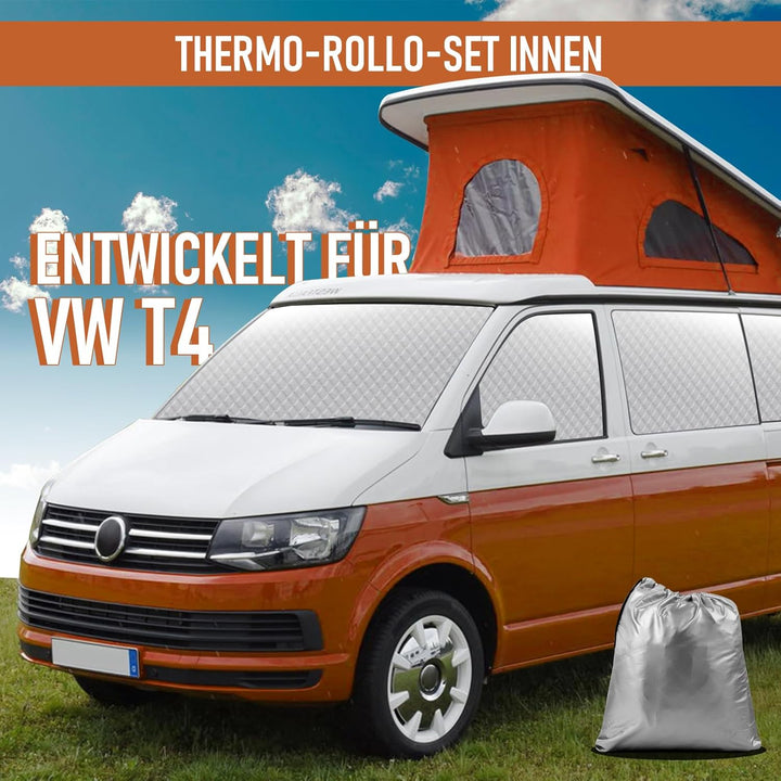 8Stk Thermomatte Fahrerhaus passend für VW T4 SWB, Luxus Interne Auto Sonnenblende Frontscheibenabde
