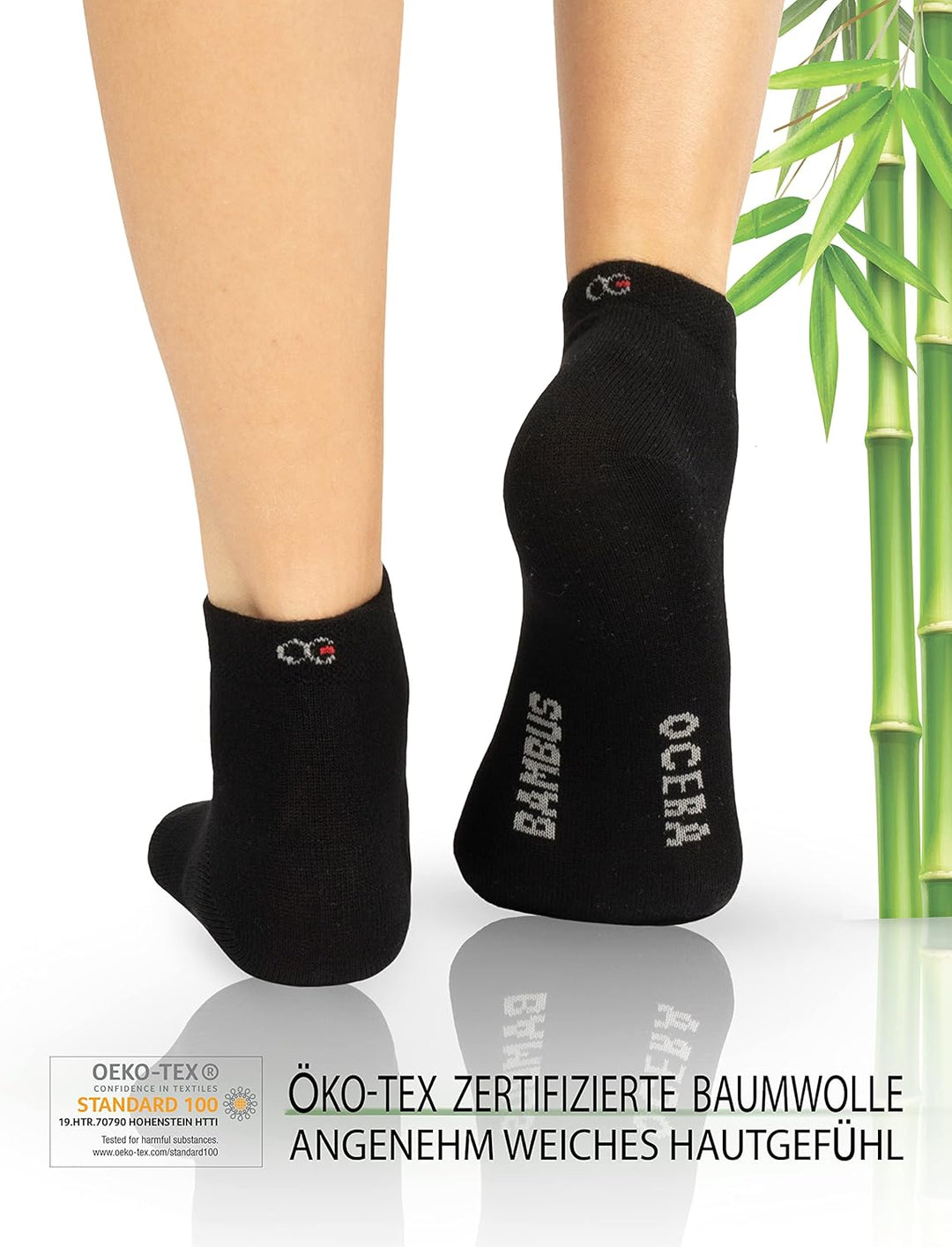 OCERA BAMBUS Kurzschaft Socken, 6 oder 12 Paar atmungsaktive Sneaker Socken aus nachhaltigen Bambusf