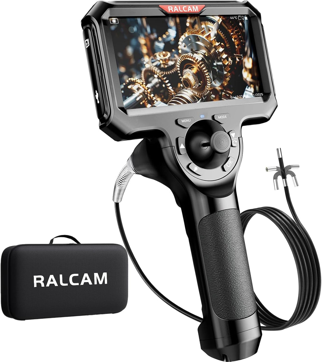 Ralcam Endoskopkamera 6,2mm Endoscope Camera - Endoskop 360° Inspektionskamera mit Licht 5,0" HD 128