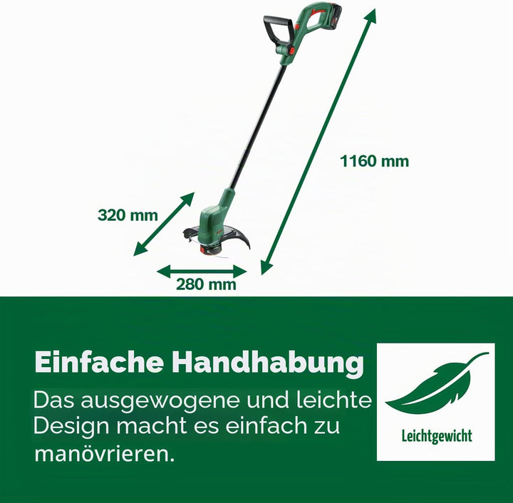 Bosch Akku Rasentrimmer EasyGrassCut 18 (ohne Akku, 18 Volt System, Schnittkreisdurchmesser 26 cm, i