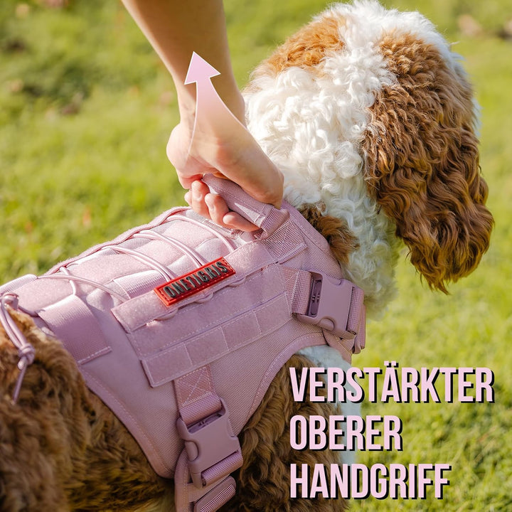 OneTigris Hundegeschirr Kleine Hunde, FIRE Watcher Taktische Geschirr mit Griffe und D-Ring No Pull