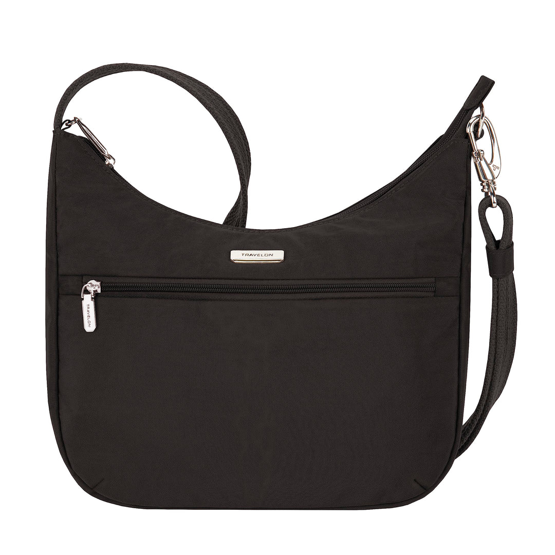 Travelon Unisex Essentials Anti-Diebstahl aufgesetzte Tasche Crossbody-Tasche Patch Crossbody Schwar