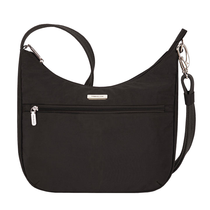 Travelon Unisex Essentials Anti-Diebstahl aufgesetzte Tasche Crossbody-Tasche Patch Crossbody Schwar