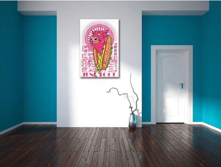 Pixxprint Junk Food White Bild auf Leinwand, XXL riesige Bilder fertig gerahmt mit Keilrahmen, Kunst