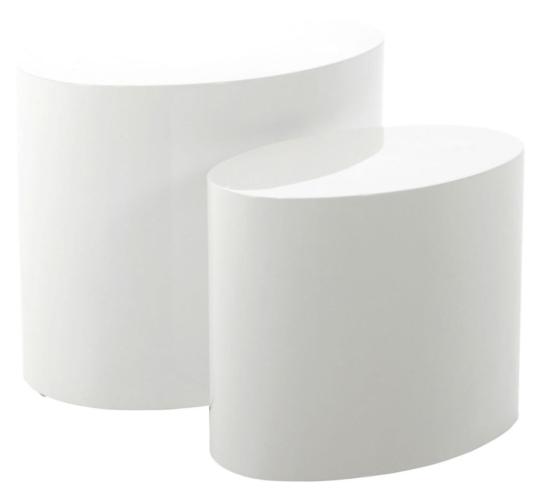 AC Design Furniture Rico Couchtisch in Hochglanz Optik 2er Set, B: 48 x H: 40 x T: 33 cm und B: 40 x
