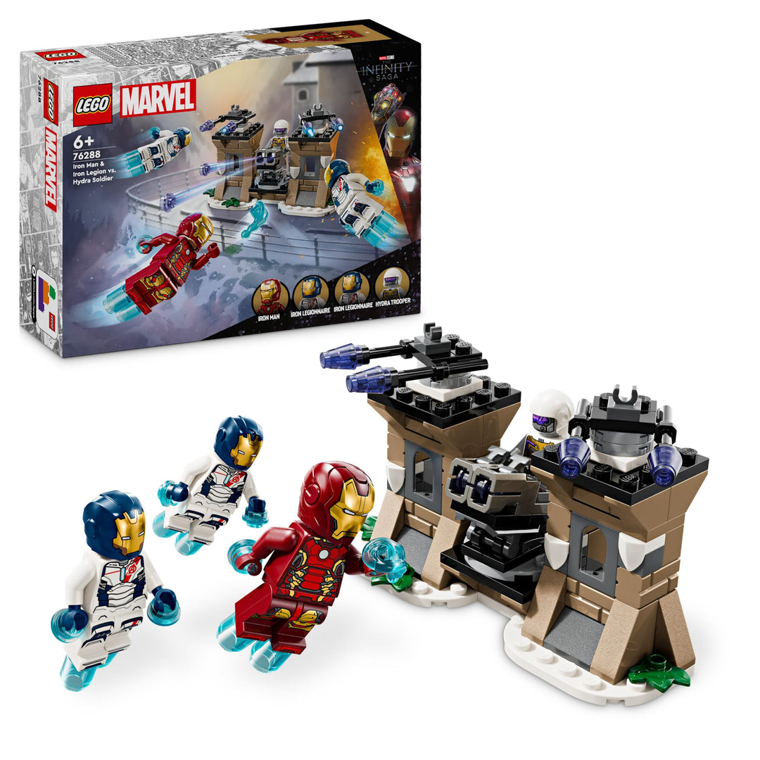 LEGO | Marvel Iron Man & Iron Legion vs. Hydra-Soldat - Avengers Spielzeug - Kreatives Spielset für