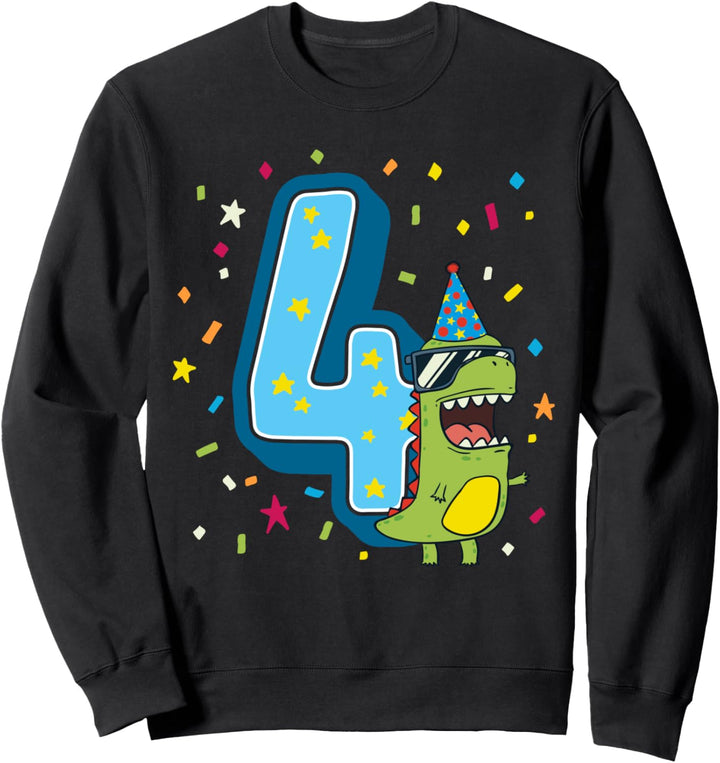 4. Geburtstag Lustiger Dino T-Rex Geburtstagsgeschenk Junge Sweatshirt
