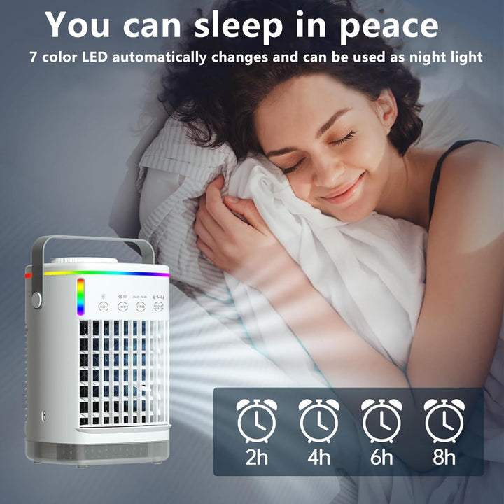 Mobile Klimaanlage, 3-in-1 Tragbare Klimaanlage, 700ml Mini Klimaanlage mit 4 Geschwindigkeiten & 3