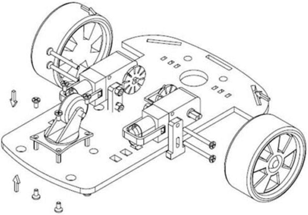 AptoFun Motor Smart Car Chassis für Arduino- mit 2 Getriebemotor und Batteriebox (2WD), 2WD
