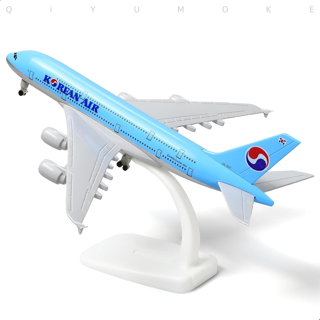 1/300 Metallflugzeugmodell für Korean Air A380 für Airbus A380 Modellflugzeug mit Ständer (7.5 Zoll